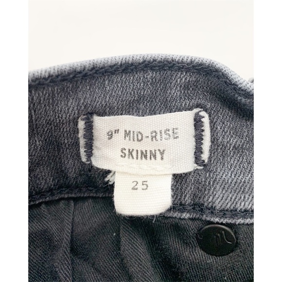 MADEWELL 9" Mid Rise Skinny Jeans Distressed Raw Hem - Picture 7 of 9